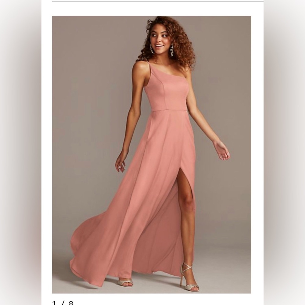 NWT Davids Bridal Desert Coral Satin Dress